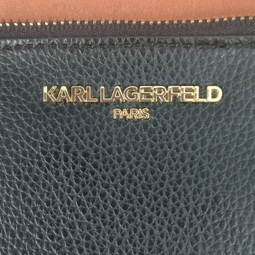 Karl Lagerfeld Paris Pebbled Leather Wristlet - Picture 2 of 4